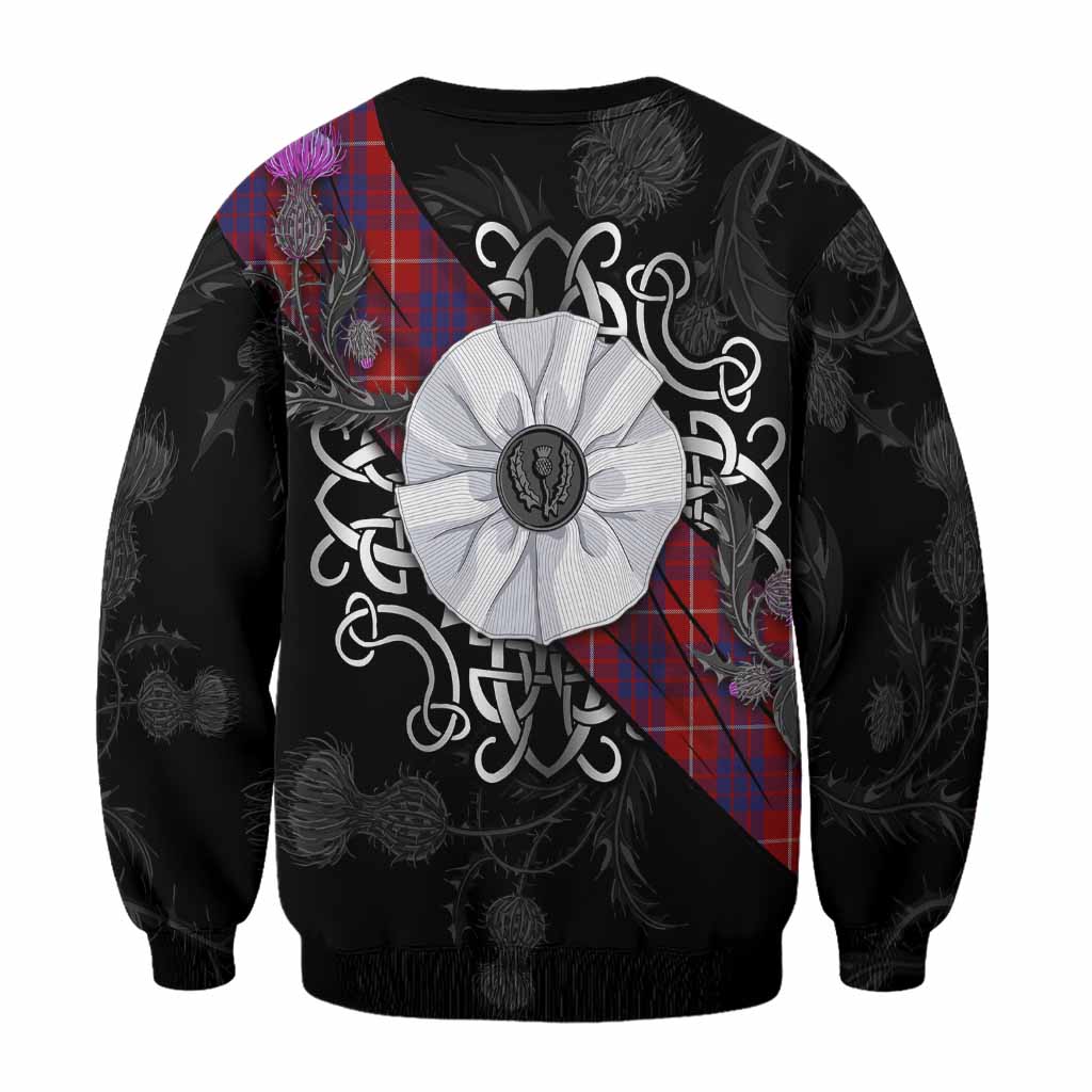 Hamilton Tartan Sweatshirt Jacobite White Rose - Tartan Vibes Clothing
