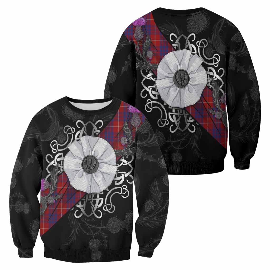 Hamilton Tartan Sweatshirt Jacobite White Rose - Tartan Vibes Clothing
