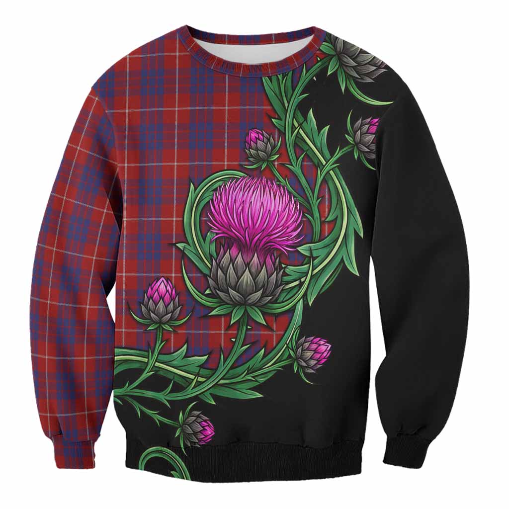 Hamilton Tartan Sweatshirt Resilient Scottish Thistle Unisex - Tartan Vibes Clothing