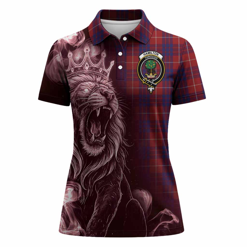 Hamilton Tartan Women Polo Shirt Roaring Lion Heritage