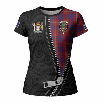 Hamilton Tartan Women T shirt New Zealand Pattern Unique Zipper Stylized