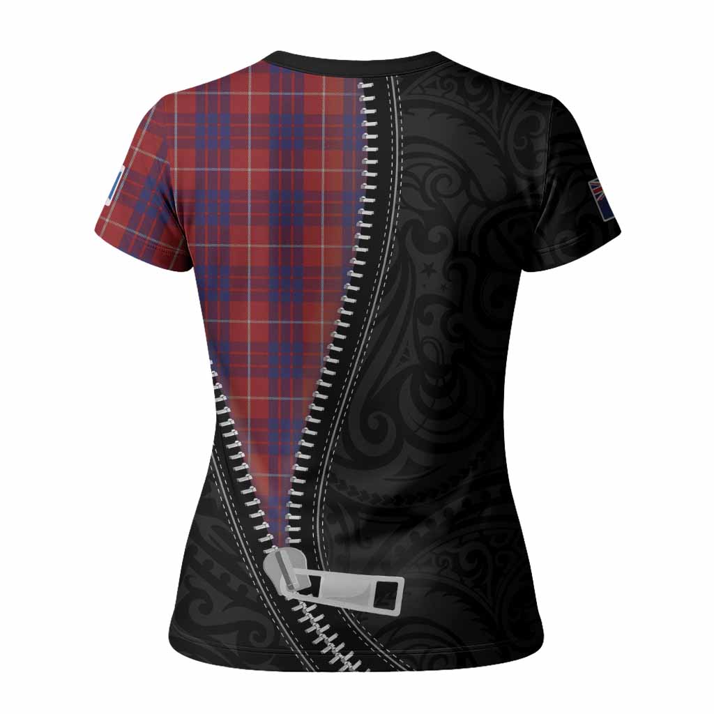 Hamilton Tartan Women T shirt New Zealand Pattern Unique Zipper Stylized