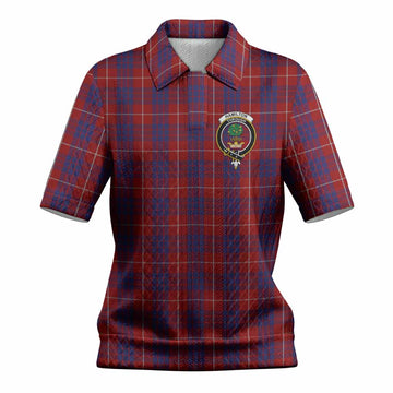 Hamilton Tartan Women’s Polo Sweater Top with Family Crest