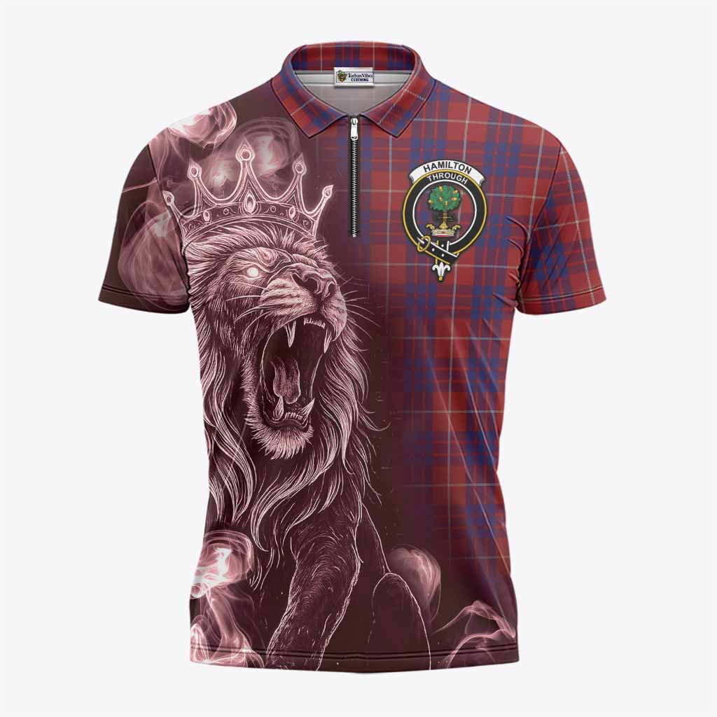 Hamilton Tartan Zipper Polo Shirt Roaring Lion Heritage