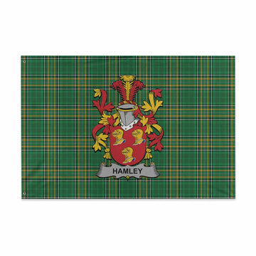 Hamley Irish Clan Tartan House Flag with Coat of Arms
