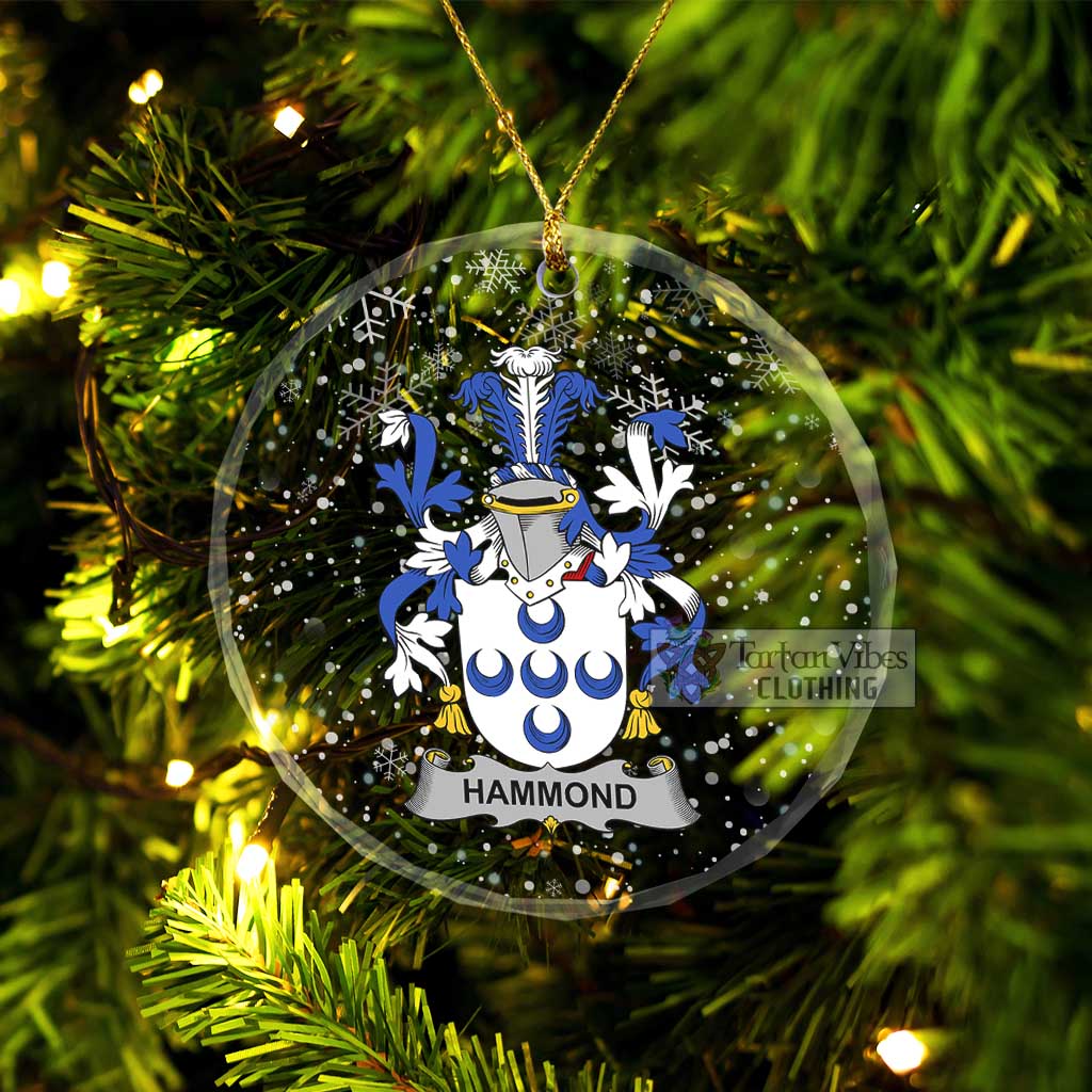 Hammond Irish Clan Christmas Glass Ornament with Coat of Arms Transparent Glass Circle - 2D-tartanvibesclothing