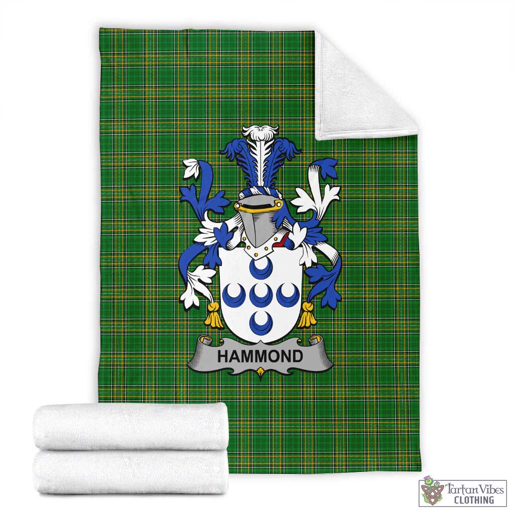 Hammond Irish Clan Tartan Blanket with Coat of Arms X-Large 59 x 79 inches 150 x 200 cm - Tartan Vibes Clothing