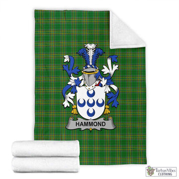 Tartan Vibes Clothing Hammond Irish Clan Tartan Blanket with Coat of Arms