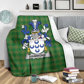 Tartan Vibes Clothing Hammond Irish Clan Tartan Blanket with Coat of Arms