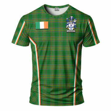 Hammond Irish Clan Coat of Arm Tartan T-Shirt Flag Style