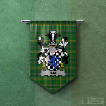 Hand Irish Clan Tartan Gonfalon, Tartan Banner with Coat of Arms