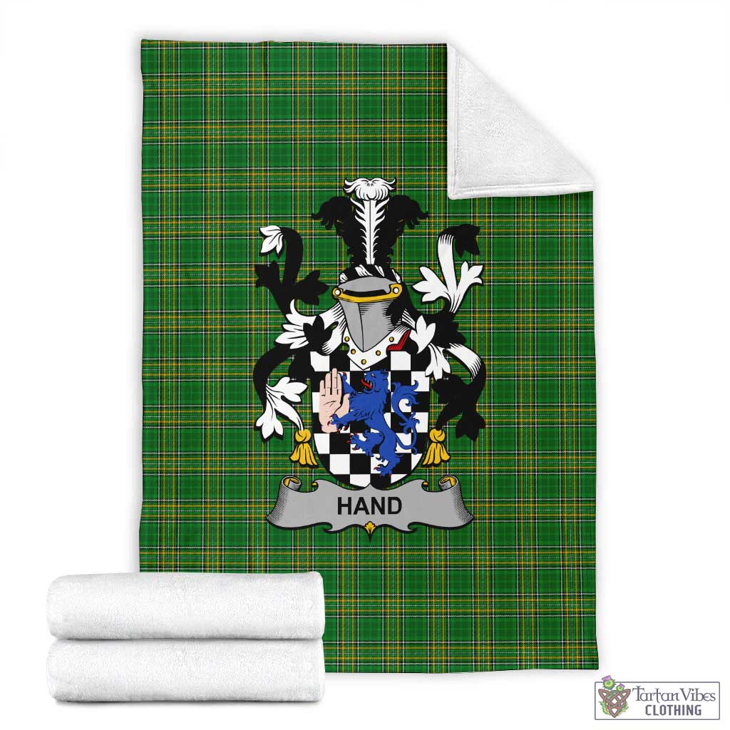Tartan Vibes Clothing Hand Irish Clan Tartan Blanket with Coat of Arms
