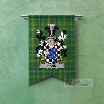 Hand Irish Clan Tartan Gonfalon, Tartan Banner with Coat of Arms