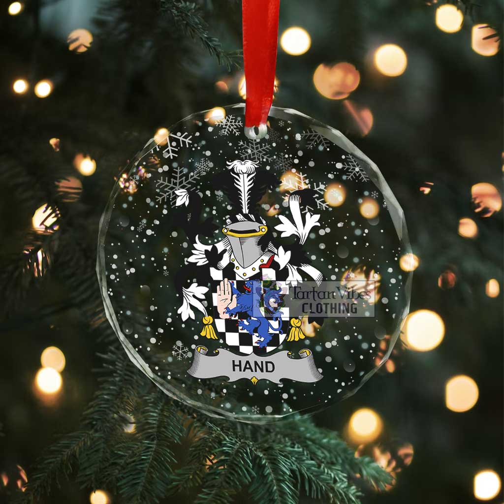 Hand Irish Clan Christmas Glass Ornament with Coat of Arms - 2D-tartanvibesclothing
