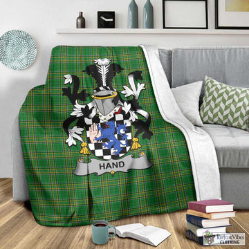 Tartan Vibes Clothing Hand Irish Clan Tartan Blanket with Coat of Arms
