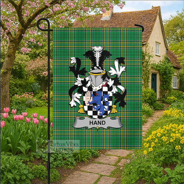Hand Irish Clan Tartan Garden Flag with Coat of Arms