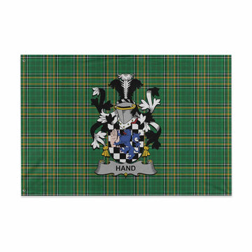 Hand Irish Clan Tartan House Flag with Coat of Arms