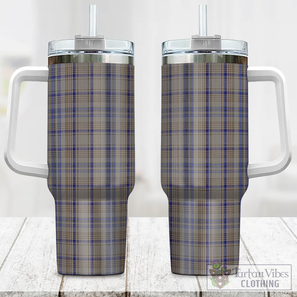 Handwriting Tartan Tumbler with Handle One Size 40 OZ - Tartan Vibes Clothing