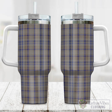 Handwriting Tartan Tumbler with Handle One Size 40 OZ - Tartan Vibes Clothing