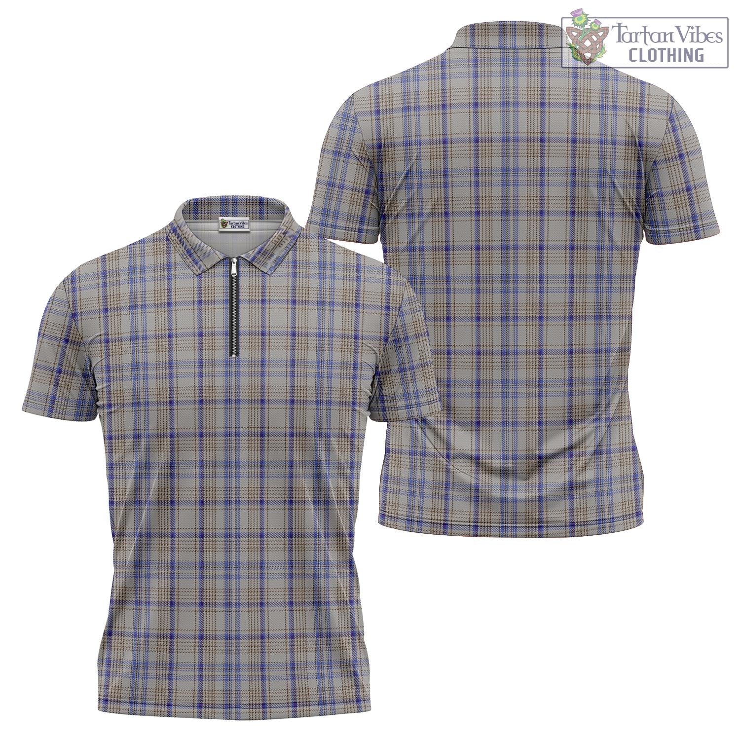 Handwriting Tartan Zipper Polo Shirt Unisex - Tartan Vibes Clothing