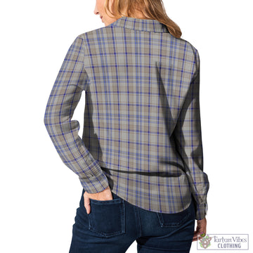 Handwriting Tartan Women's Casual Shirt Female - Tartan Vibes Clothing