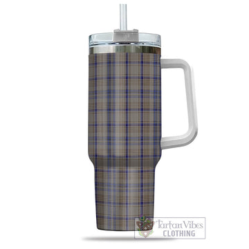 Handwriting Tartan Tumbler with Handle - Tartan Vibes Clothing