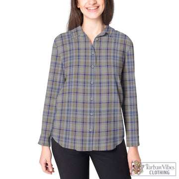 Handwriting Tartan Women's Casual Shirt - Tartan Vibes Clothing