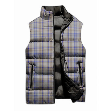 Handwriting Tartan Sleeveless Puffer Jacket Unisex M - Tartan Vibes Clothing