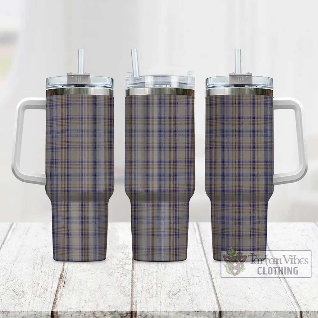 Handwriting Tartan Tumbler with Handle - Tartan Vibes Clothing