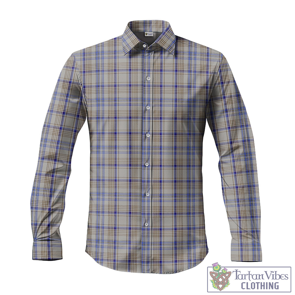 Handwriting Tartan Long Sleeve Button Up Shirt Men's Shirt - Tartan Vibes Clothing