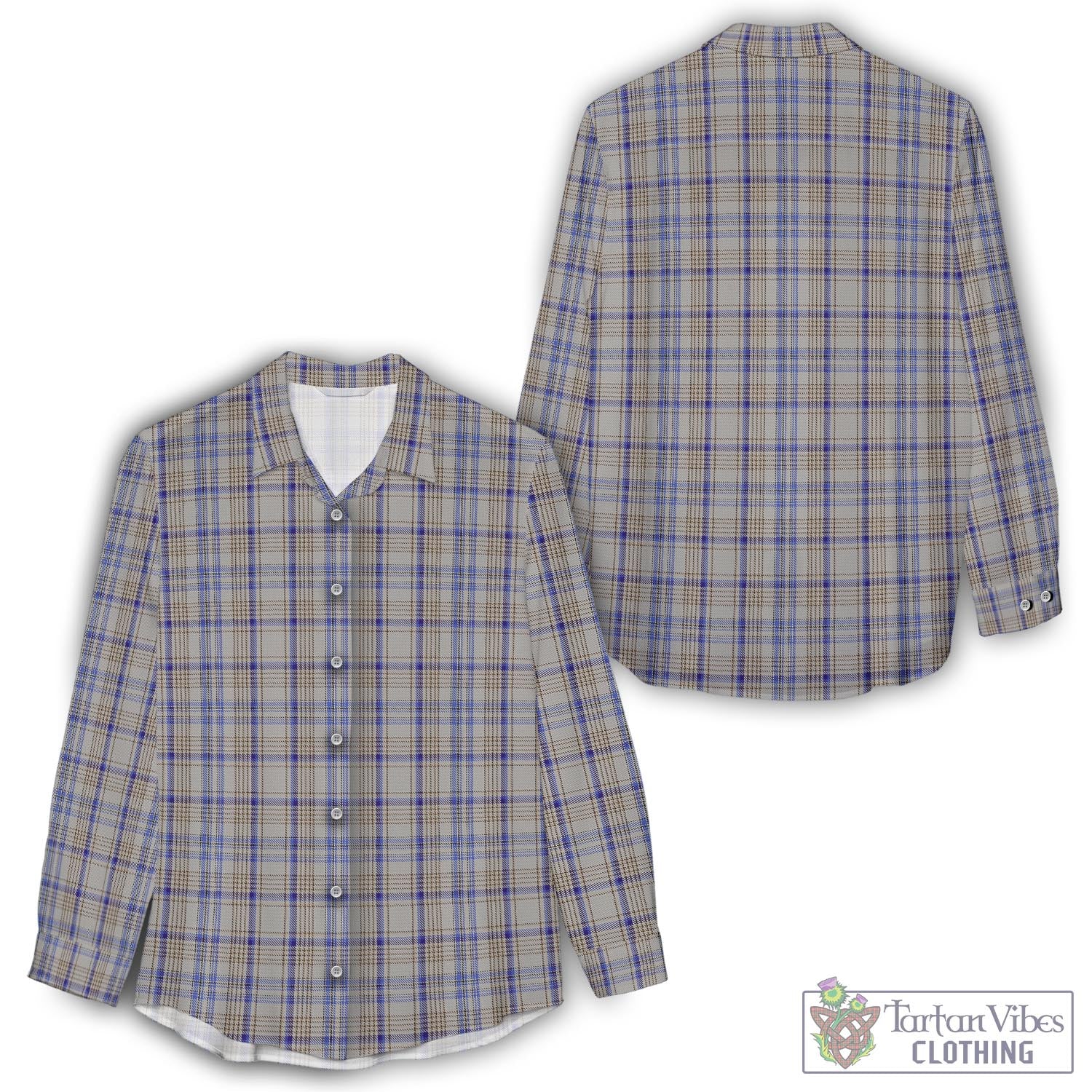 Handwriting Tartan Women's Casual Shirt - Tartan Vibes Clothing