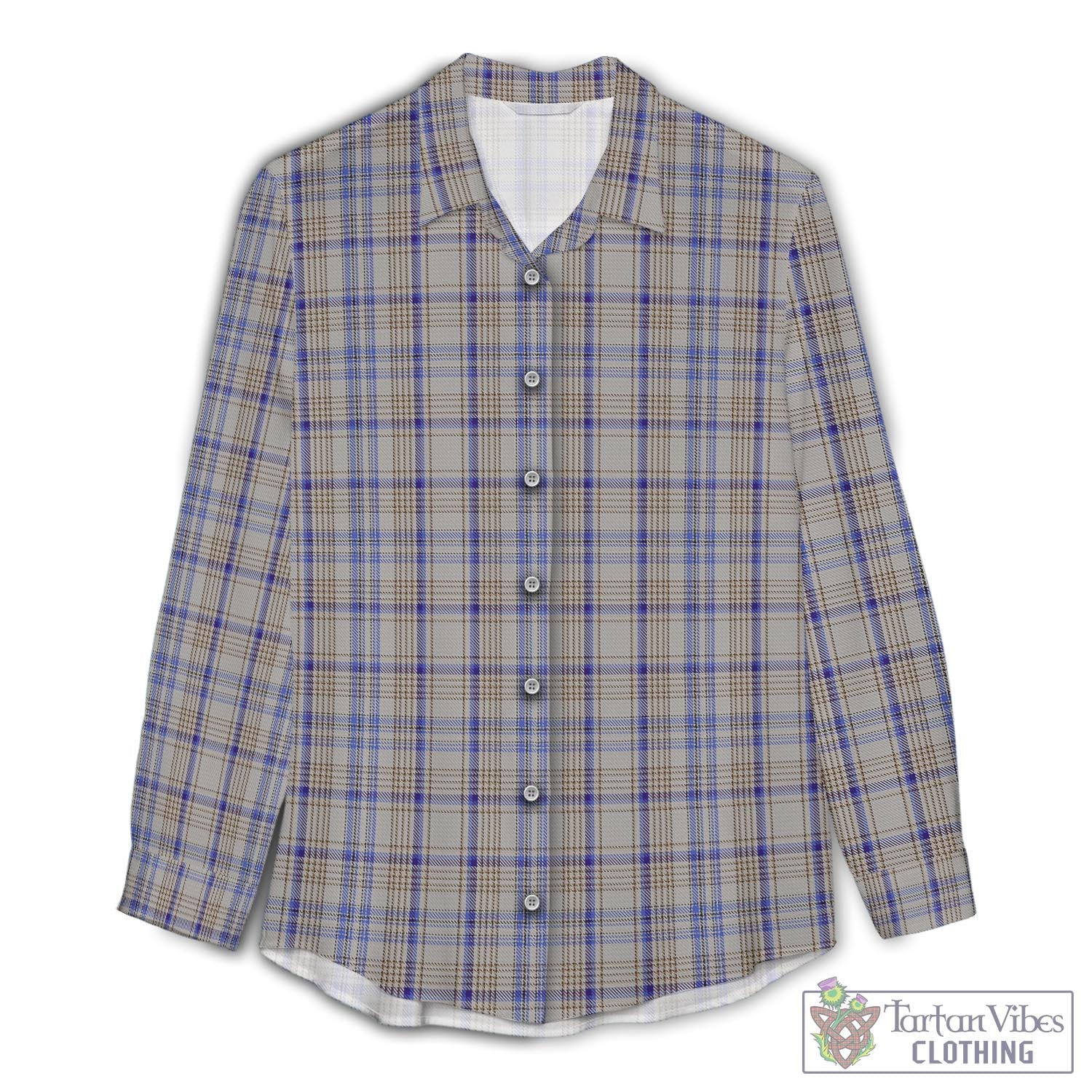 Handwriting Tartan Women's Casual Shirt - Tartan Vibes Clothing