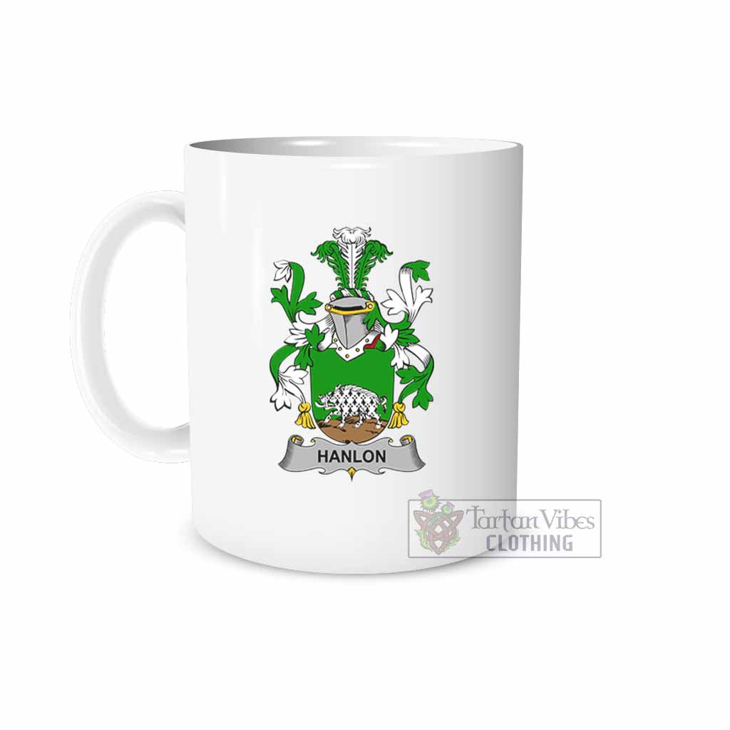 Hanlon Irish Clan Coat of Arms Ceramic Mug White - 2D-tartanvibesclothing