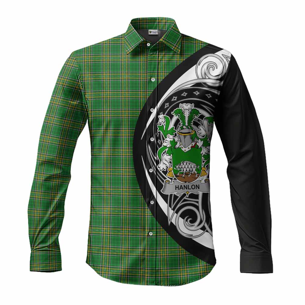 Hanlon Irish Clan Long Sleeve Button Shirt Celtic Circle Style Men's Shirt S - Tartan Vibes Clothing