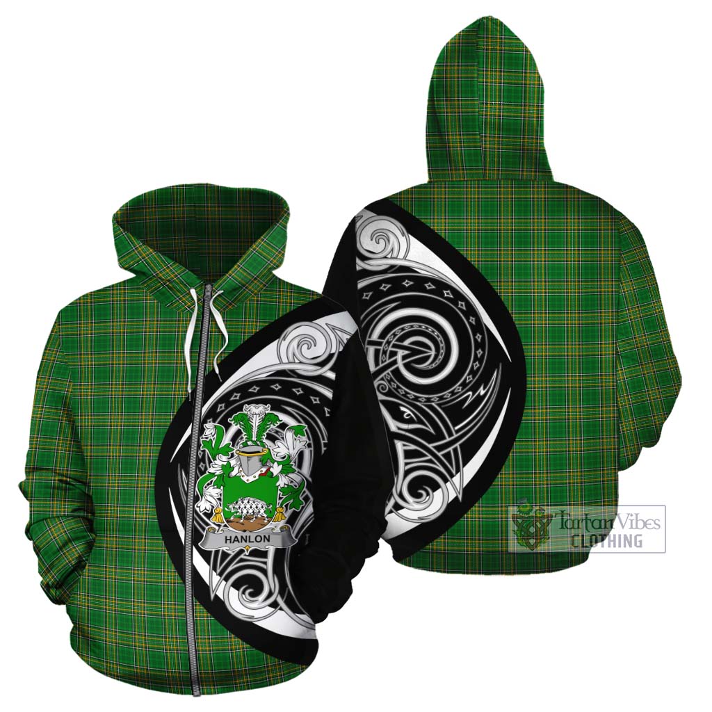 Tartan Vibes Clothing Hanlon Irish Clan Cotton Hoodie Celtic Circle Style