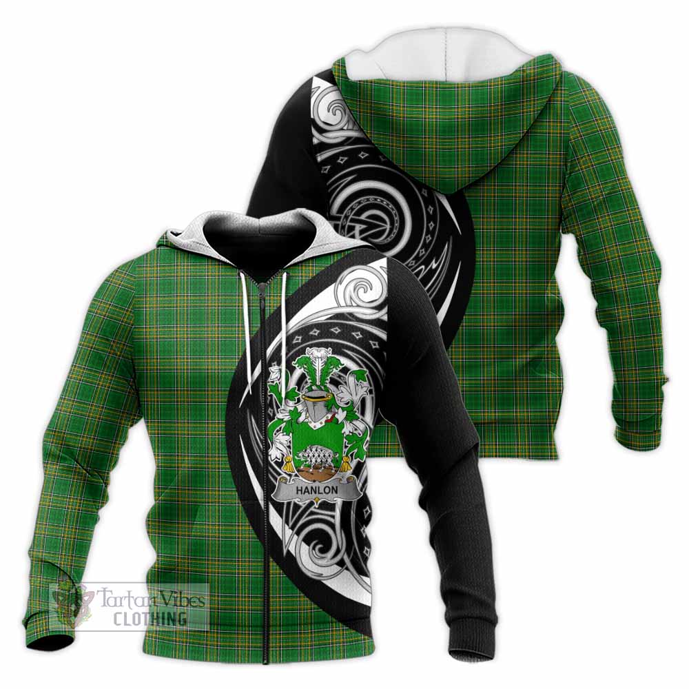 Tartan Vibes Clothing Hanlon Irish Clan Knitted Hoodie Celtic Circle Style