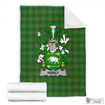 Tartan Vibes Clothing Hanly Irish Clan Tartan Blanket with Coat of Arms