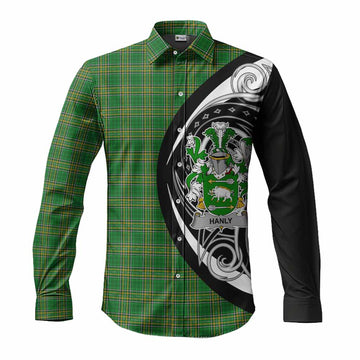 Hanly Irish Clan Long Sleeve Button Shirt Celtic Circle Style Men's Shirt S - Tartan Vibes Clothing
