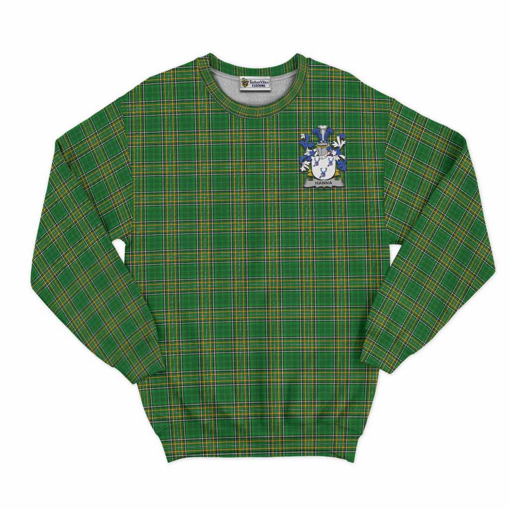 Hanna Irish Clan Tartan Sweatshirt with Coat of Arms Unisex - Tartan Vibes Clothing