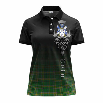 Hanna Irish Clan Women's Polo Shirt with Coat of Arms Erin Go Bragh Celtic Inspired Women - Tartan Vibes Clothing