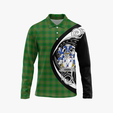 Hanna Irish Clan Long Sleeve Polo Shirt Celtic Circle Style Unisex - Tartan Vibes Clothing