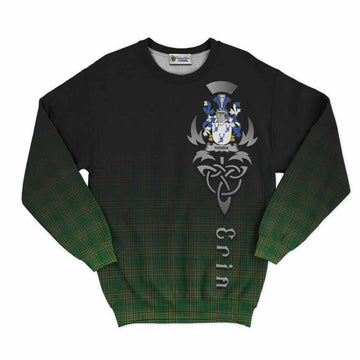 Hanna Irish Clan Sweatshirt with Coat of Arms Erin Go Bragh Celtic Inspired Unisex - Tartan Vibes Clothing