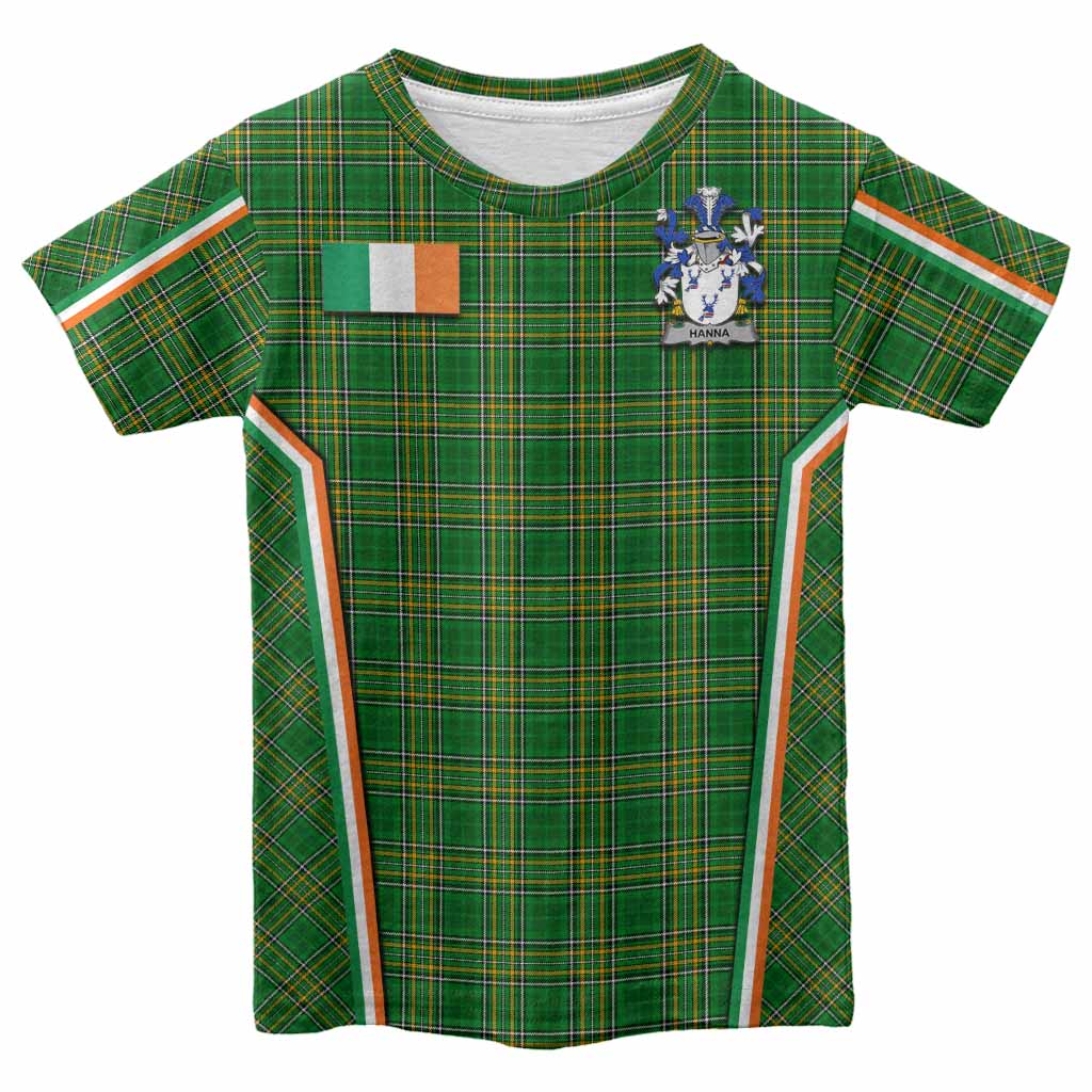 Hanna Irish Clan Coat of Arm Tartan Kid T-shirt Flag Style