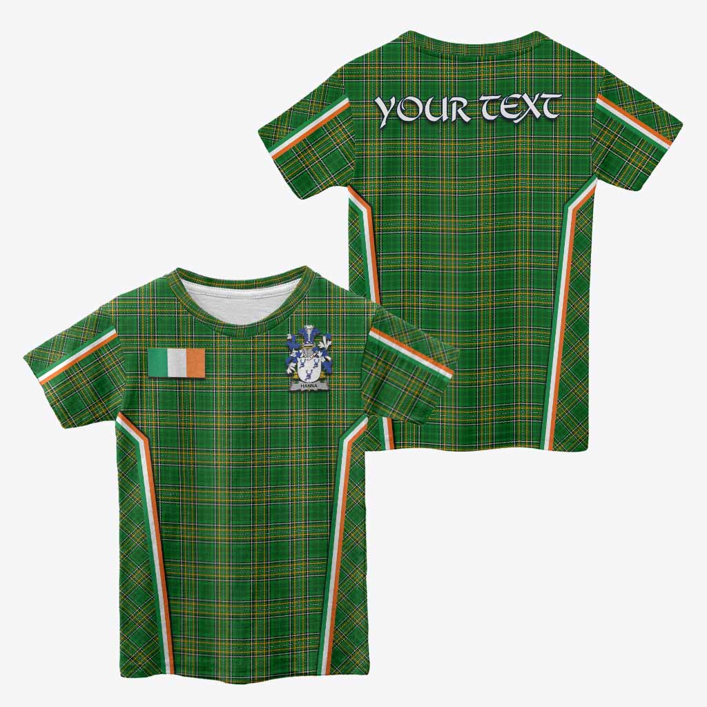 Hanna Irish Clan Coat of Arm Tartan Kid T-shirt Flag Style