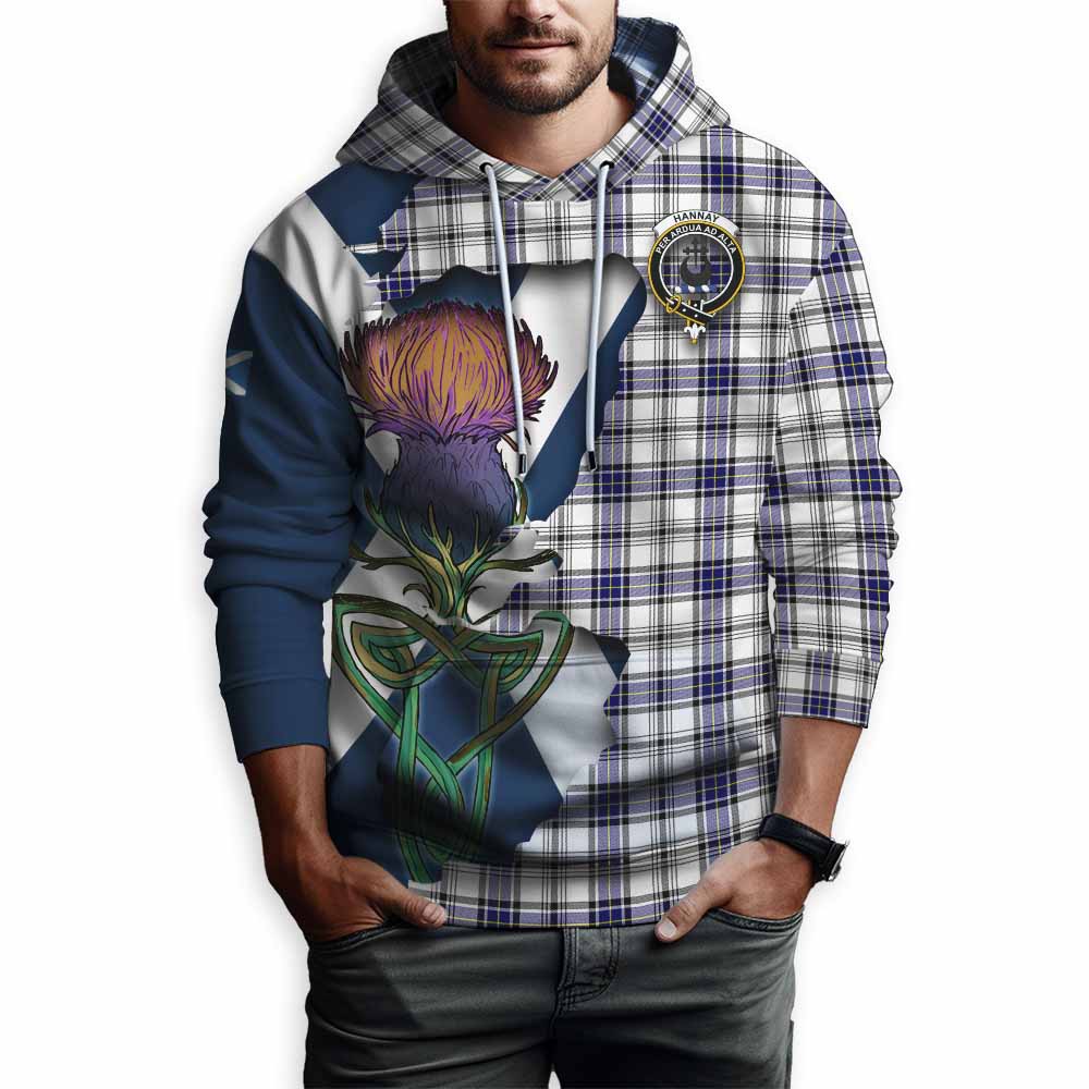 Tartan Vibes Clothing Hannay Tartan Family Crest Hoodie Scottish Thistle Celtic Inspired