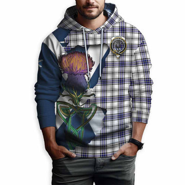 Tartan Vibes Clothing Hannay Tartan Family Crest Hoodie Scottish Thistle Celtic Inspired