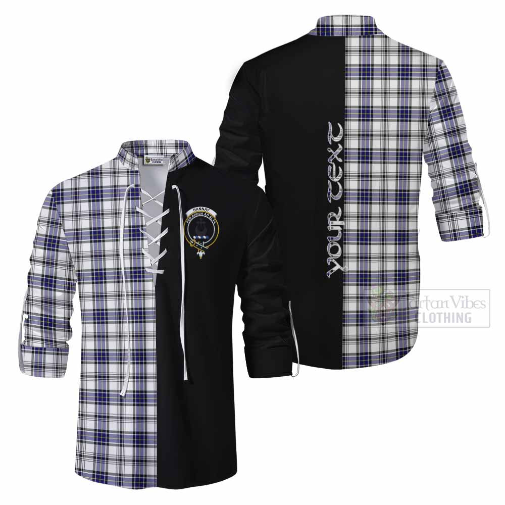 Tartan Vibes Clothing Hannay Tartan Ghillie Kilt Shirt with Family Crest and Half Of Me Style