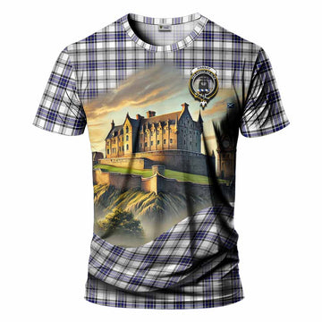 Tartan Vibes Clothing Hannay Tartan Family Crest T-Shirt with Scottish Ancient Castle Stype