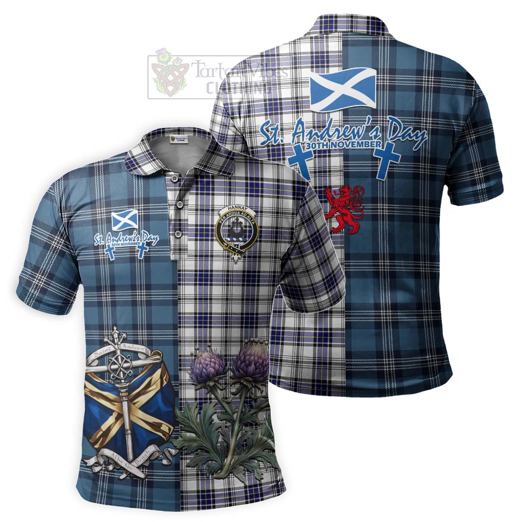Tartan Vibes Clothing Hannay Tartan Polo Shirt Happy St. Andrew's Day Half Tartan Style