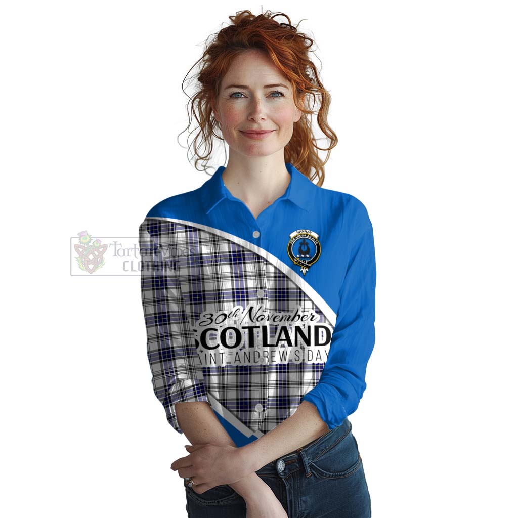Tartan Vibes Clothing Hannay Family Crest Tartan Women's Casual Shirt Celebrate Saint Andrew's Day in Style